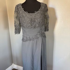 Mother of the Bride gown, worn once.  JJ's House, grey. Size 12